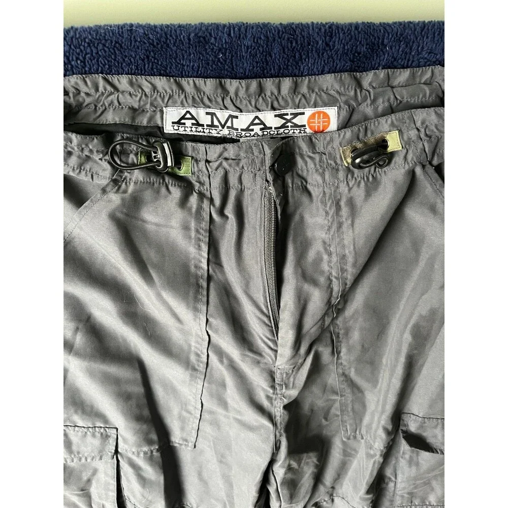 Rare Vintage AMAX Utility Broadcloth Gray Pants Men's 32x34